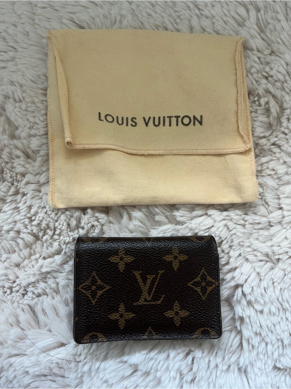 Louis Vuitton Monogram Card Holder Wallet - Dark Brown and Gold